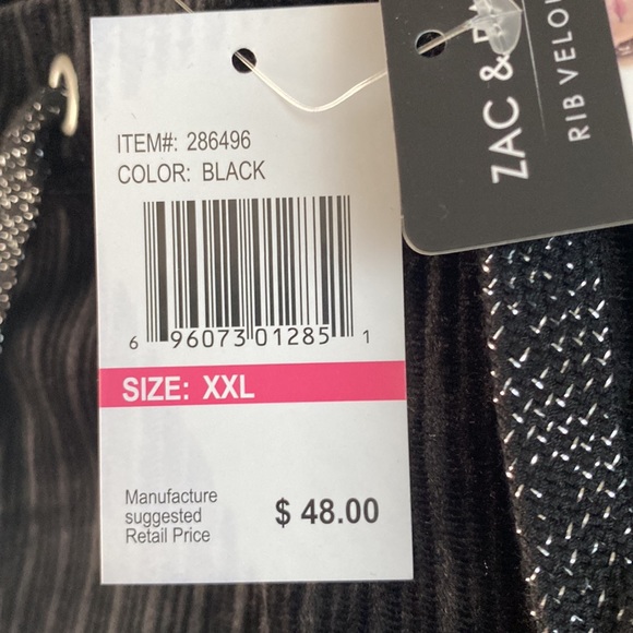 Zac & Rachel Black Ribbed Velour Long Sleeve Top. Size XXL. NWT - Picture 9 of 12